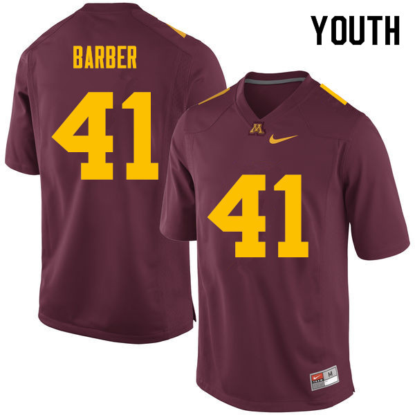 Youth #41 Thomas Barber Minnesota Golden Gophers College Football Jerseys Sale-Maroon